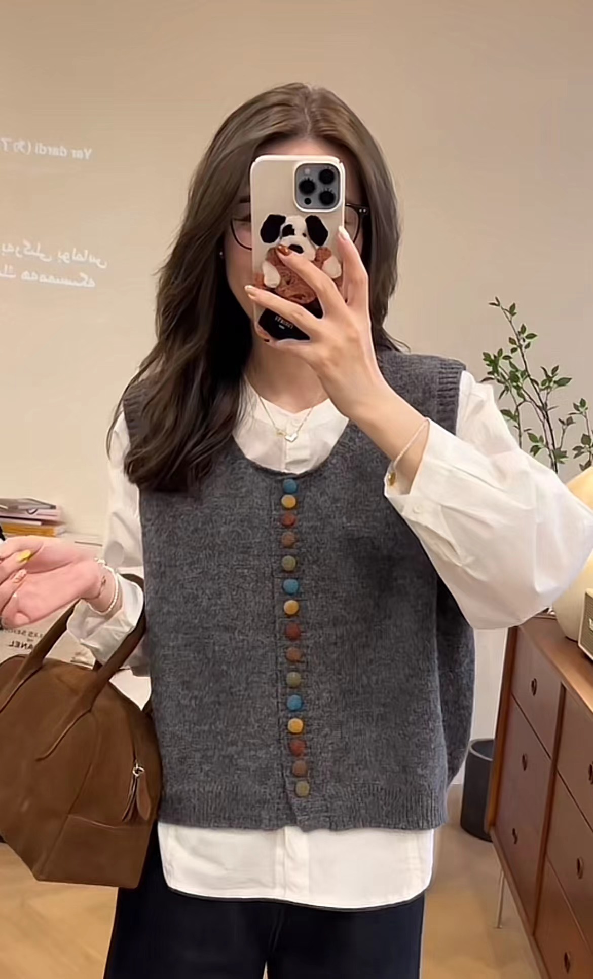 Color Button Vest Autumn Korean Style Cozy Knit Sweater Vest for Women - Image 4