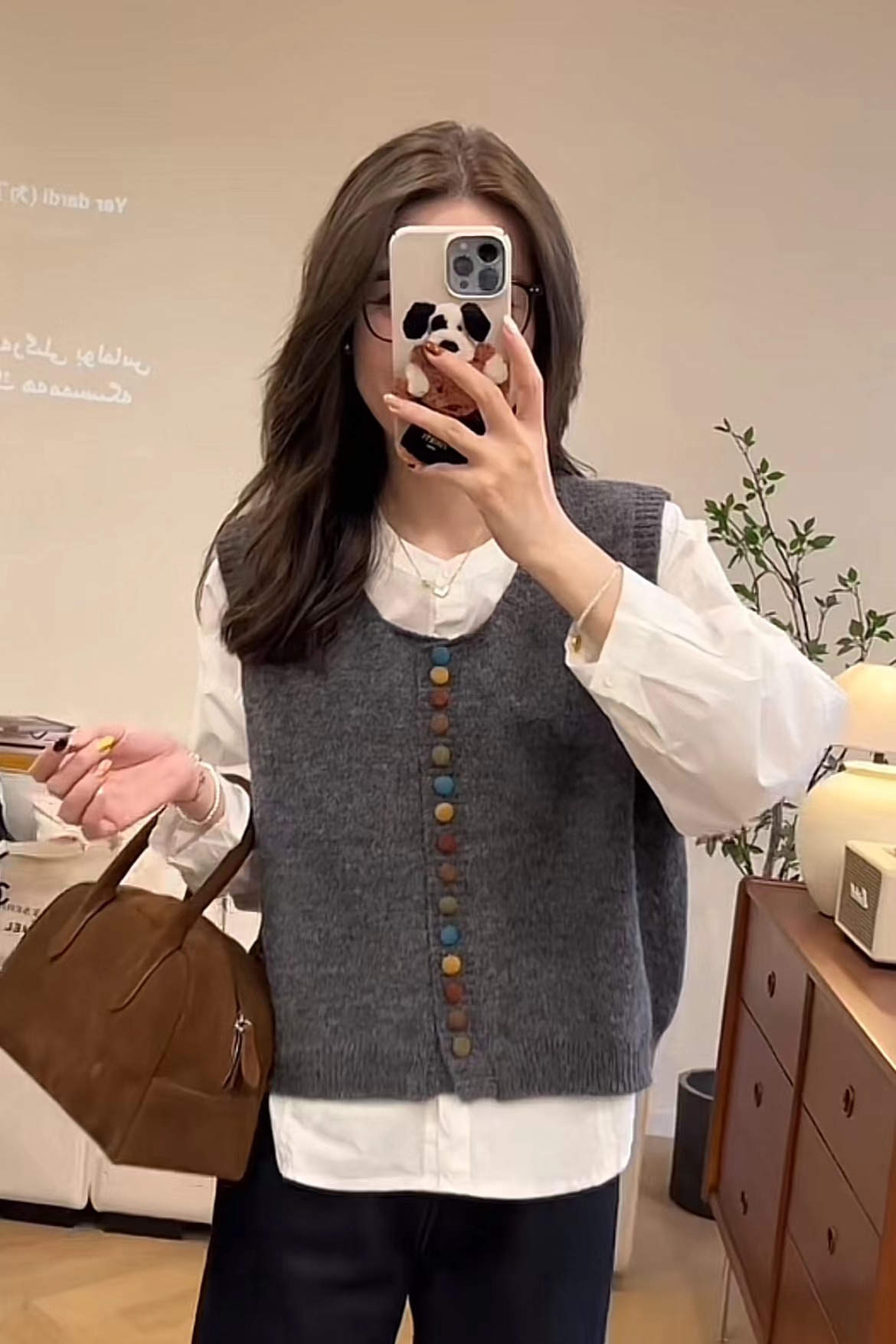 Color Button Vest Autumn Korean Style Cozy Knit Sweater Vest for Women - Image 2