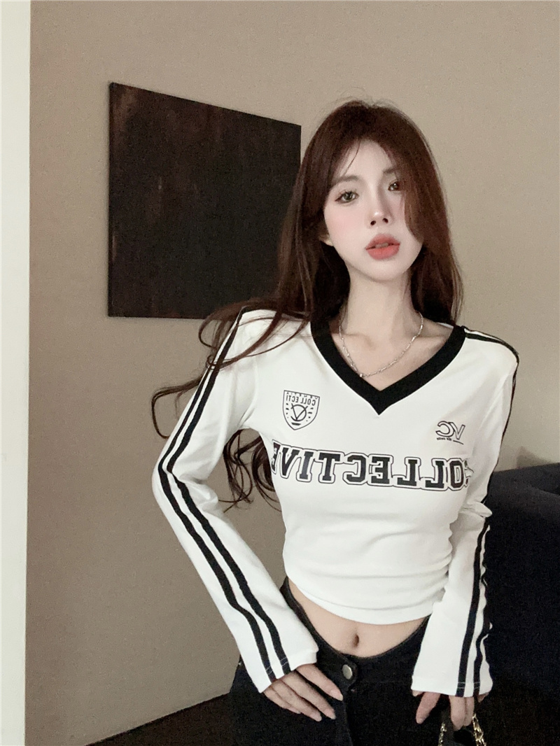 2025 Autumn Slim Fit Long Sleeve High Waist Cropped T-Shirt for Women