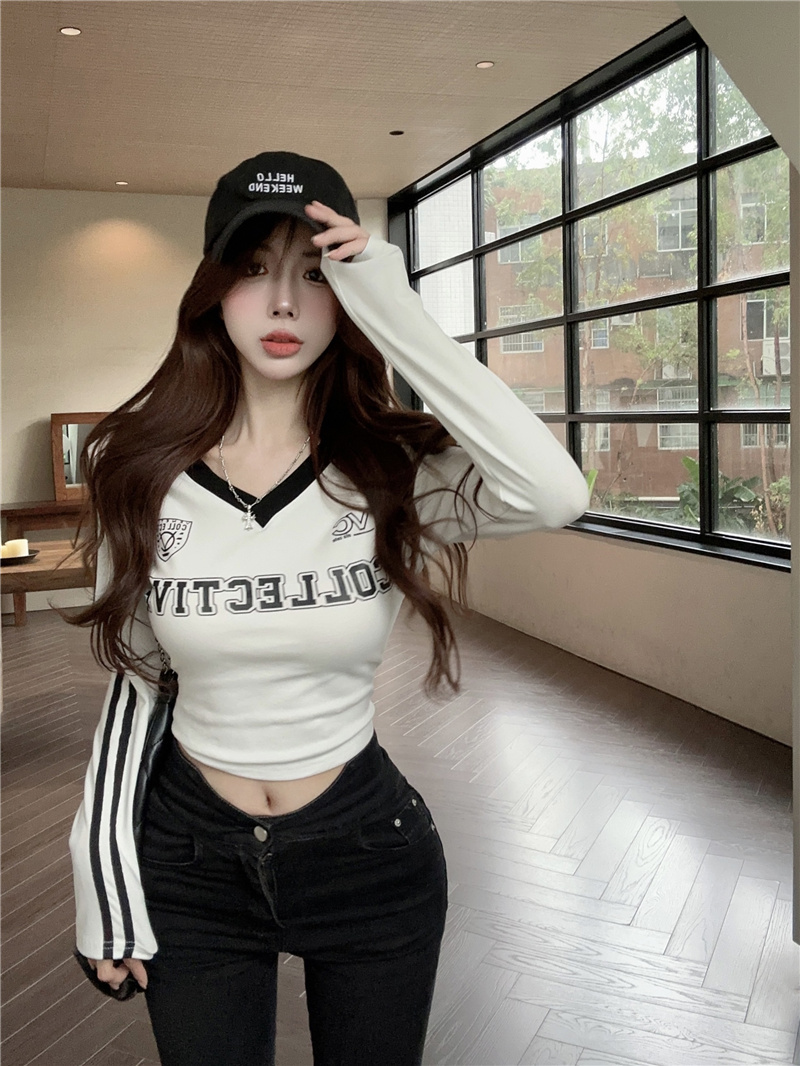 2025 Autumn Slim Fit Long Sleeve High Waist Cropped T-Shirt for Women - Image 2
