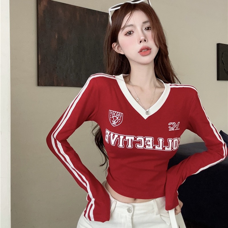 2025 Autumn Slim Fit Long Sleeve High Waist Cropped T-Shirt for Women - Image 5