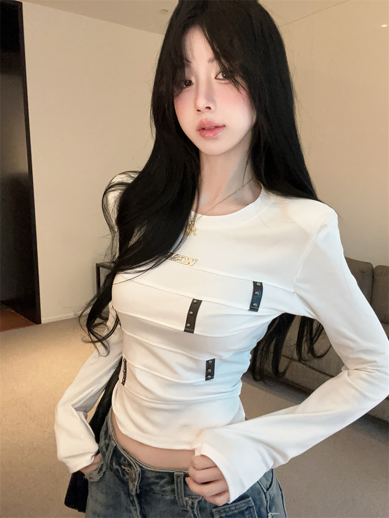 2025 Early Autumn Women's American Style Long Sleeve Slim Fit T-Shirt