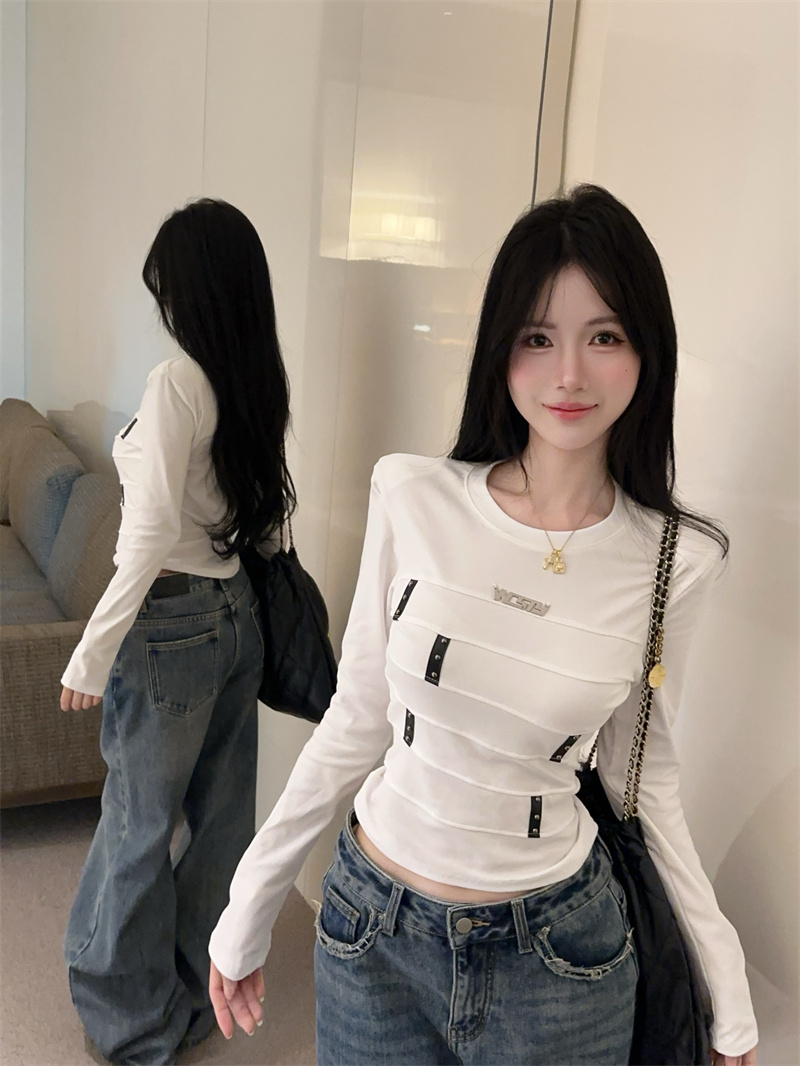 2025 Early Autumn Women's American Style Long Sleeve Slim Fit T-Shirt - Image 2