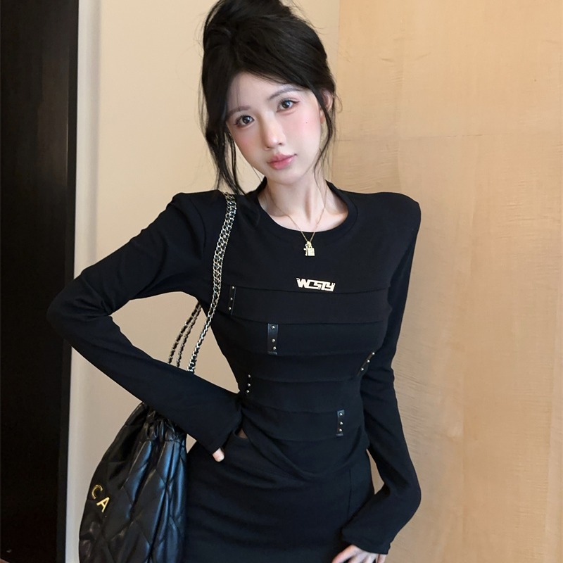 2025 Early Autumn Women's American Style Long Sleeve Slim Fit T-Shirt - Image 5