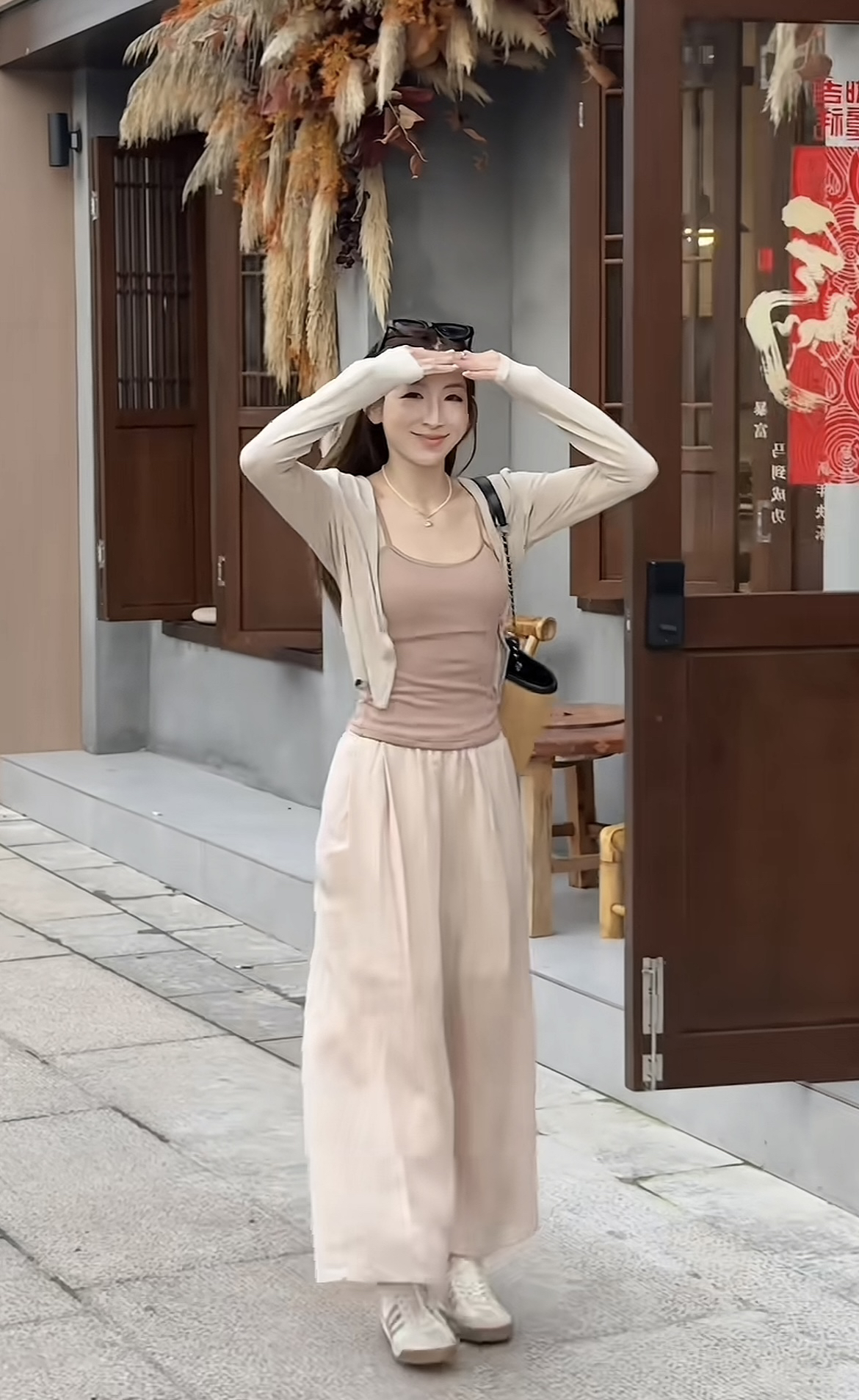 2026 Spring Korean Style Three-Piece Set with Camisole Cardigan and Pants
