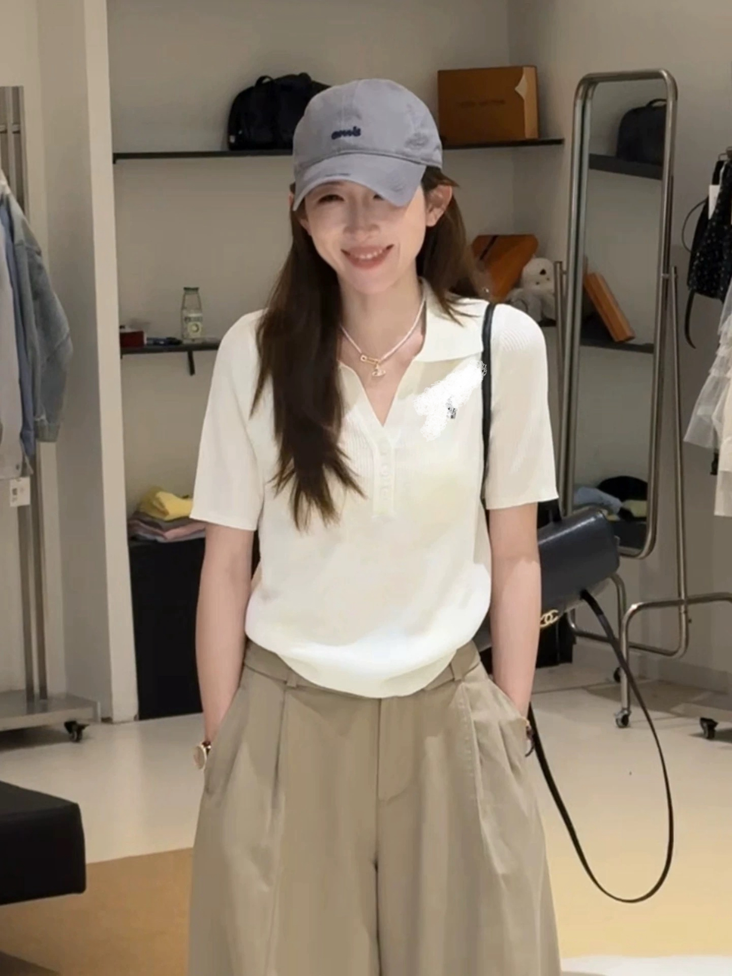 Women's Cotton Short Sleeve Polo Top and Pants Set Casual Spring Summer