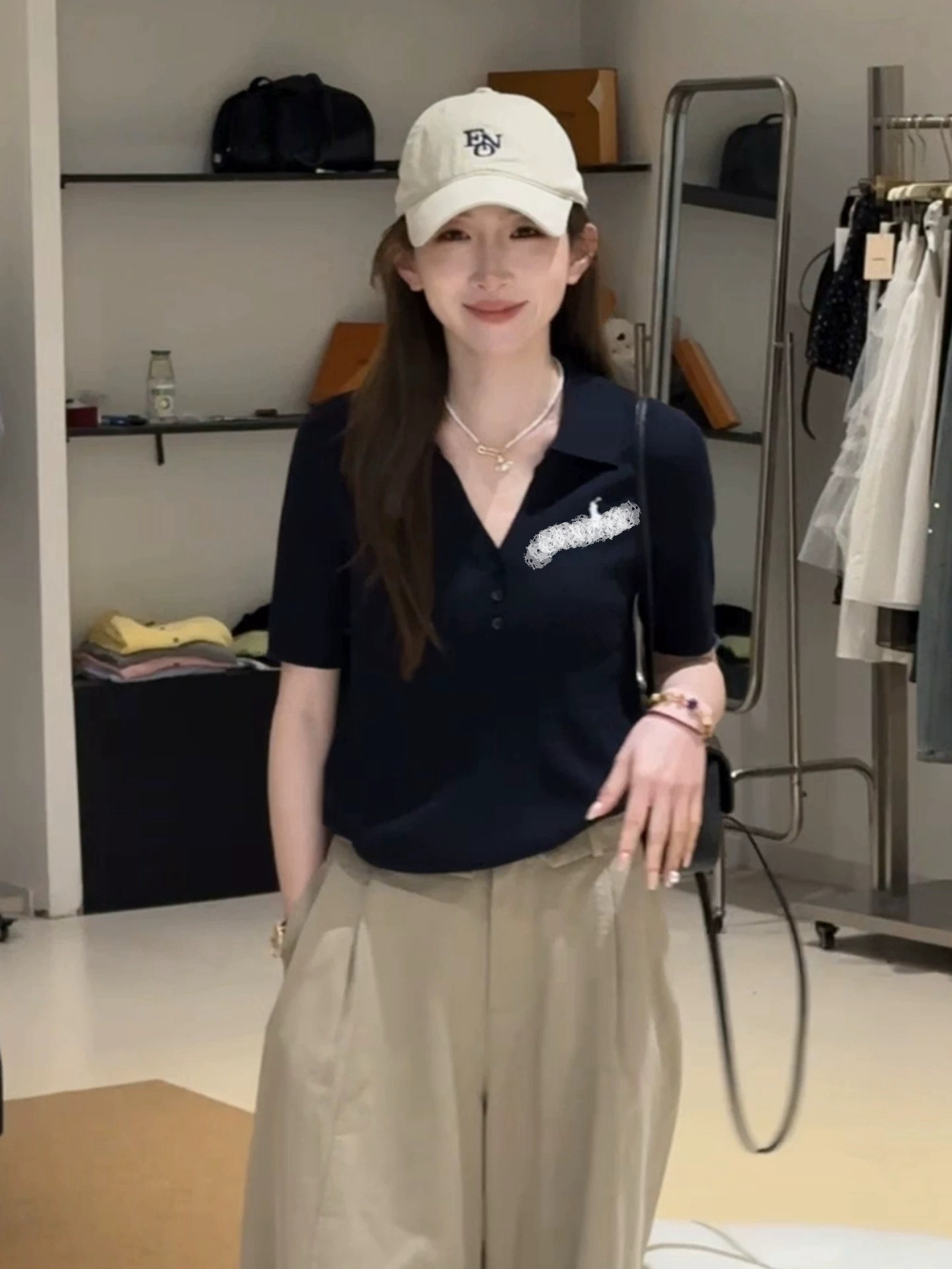 Women's Cotton Short Sleeve Polo Top and Pants Set Casual Spring Summer - Image 3