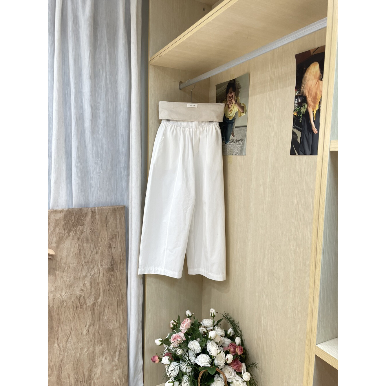 Women's 2-Piece Woven Cotton Cardigan and Tank Top Set with Pants - Image 5