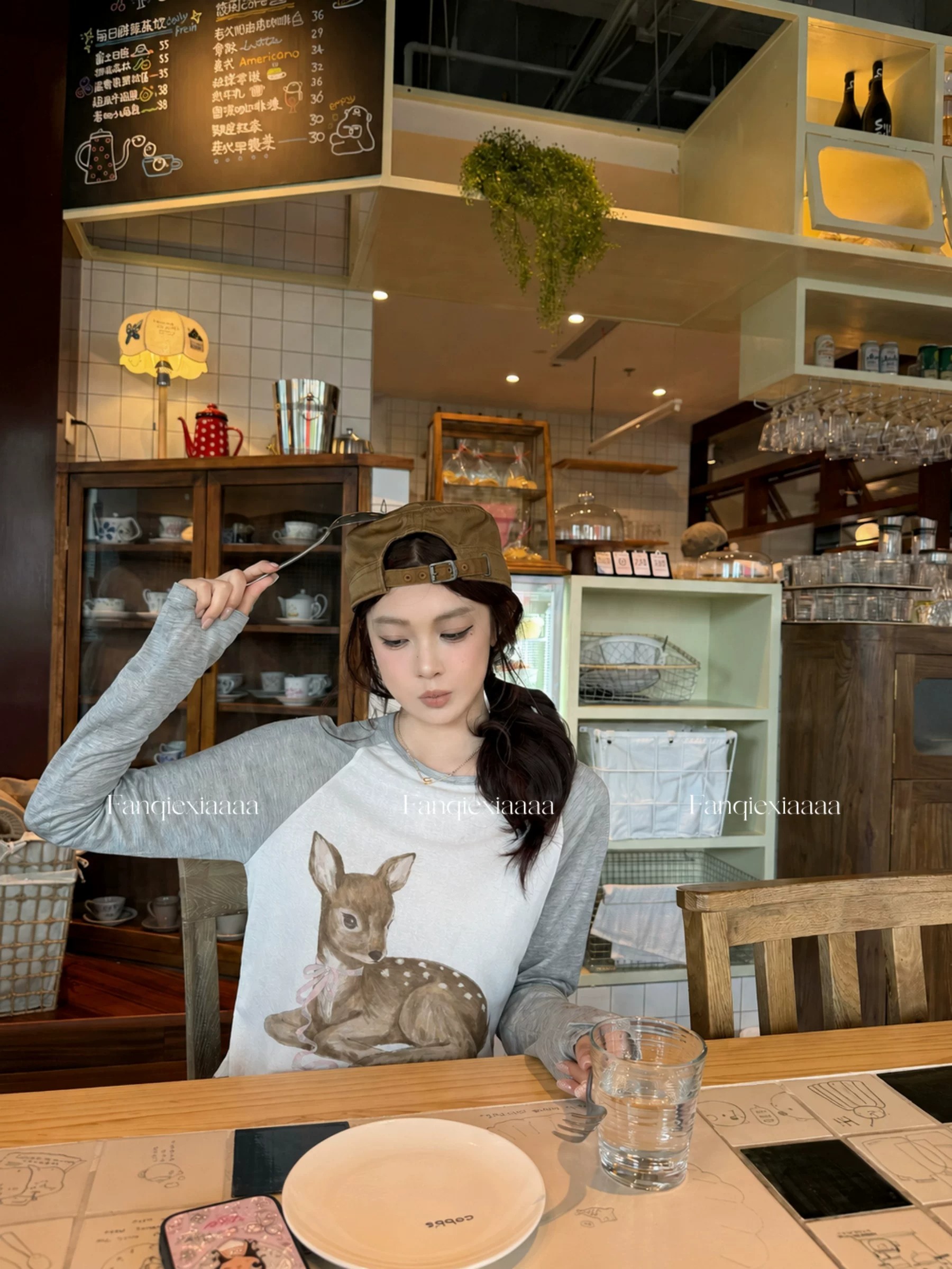 Women's Summer Korean Style Color Block Round Neck Slim Fit T-Shirt - Image 4