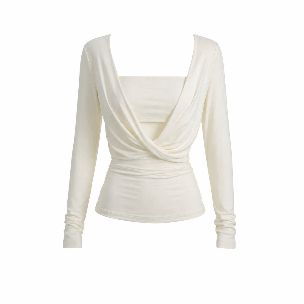 Women's Two-Piece Knit Top Set Long Sleeve Slim Fit Summer - Image 5