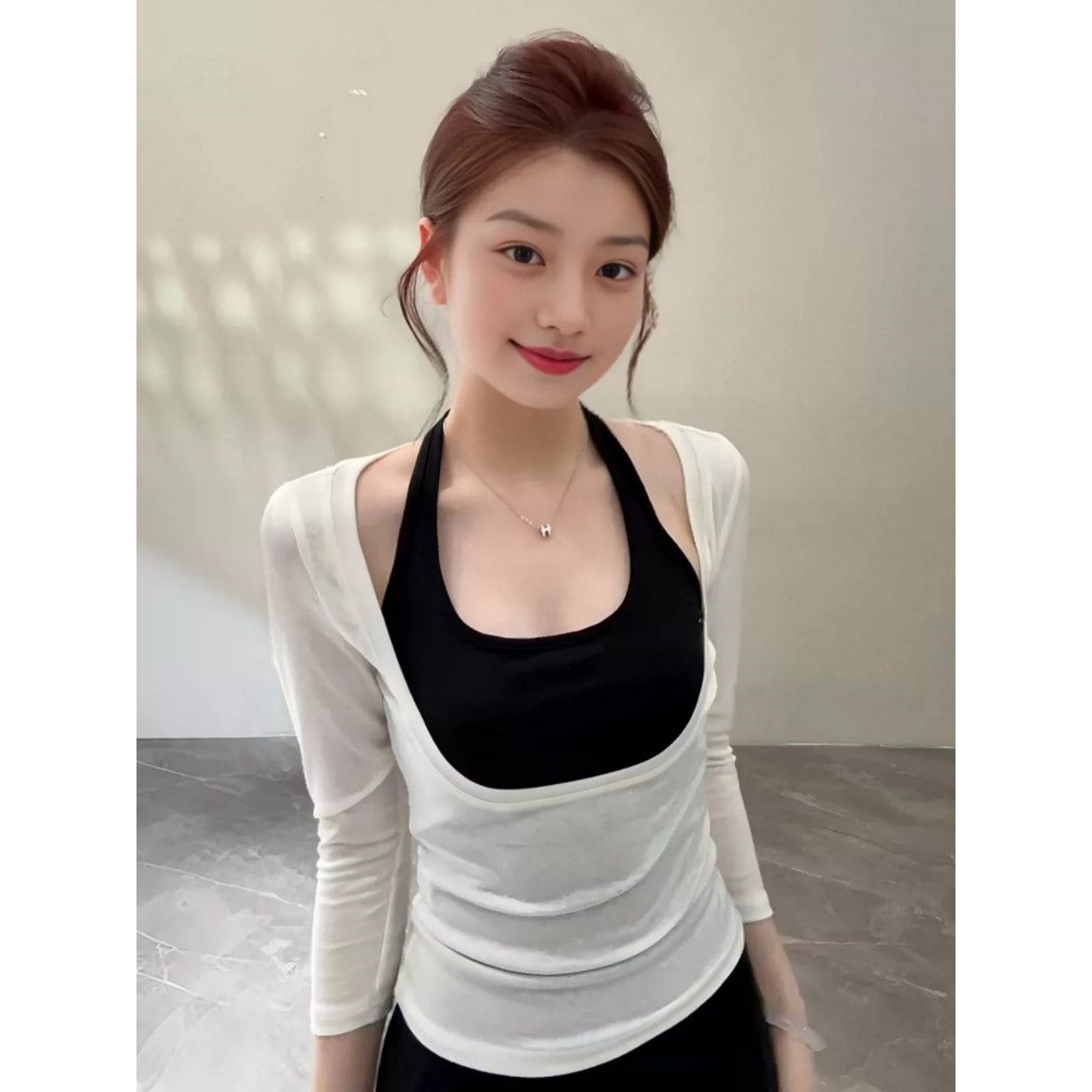Women's Slim Fit Two-Piece Set Lyocell Ribbed Modal American Style - Style 5c8ee6