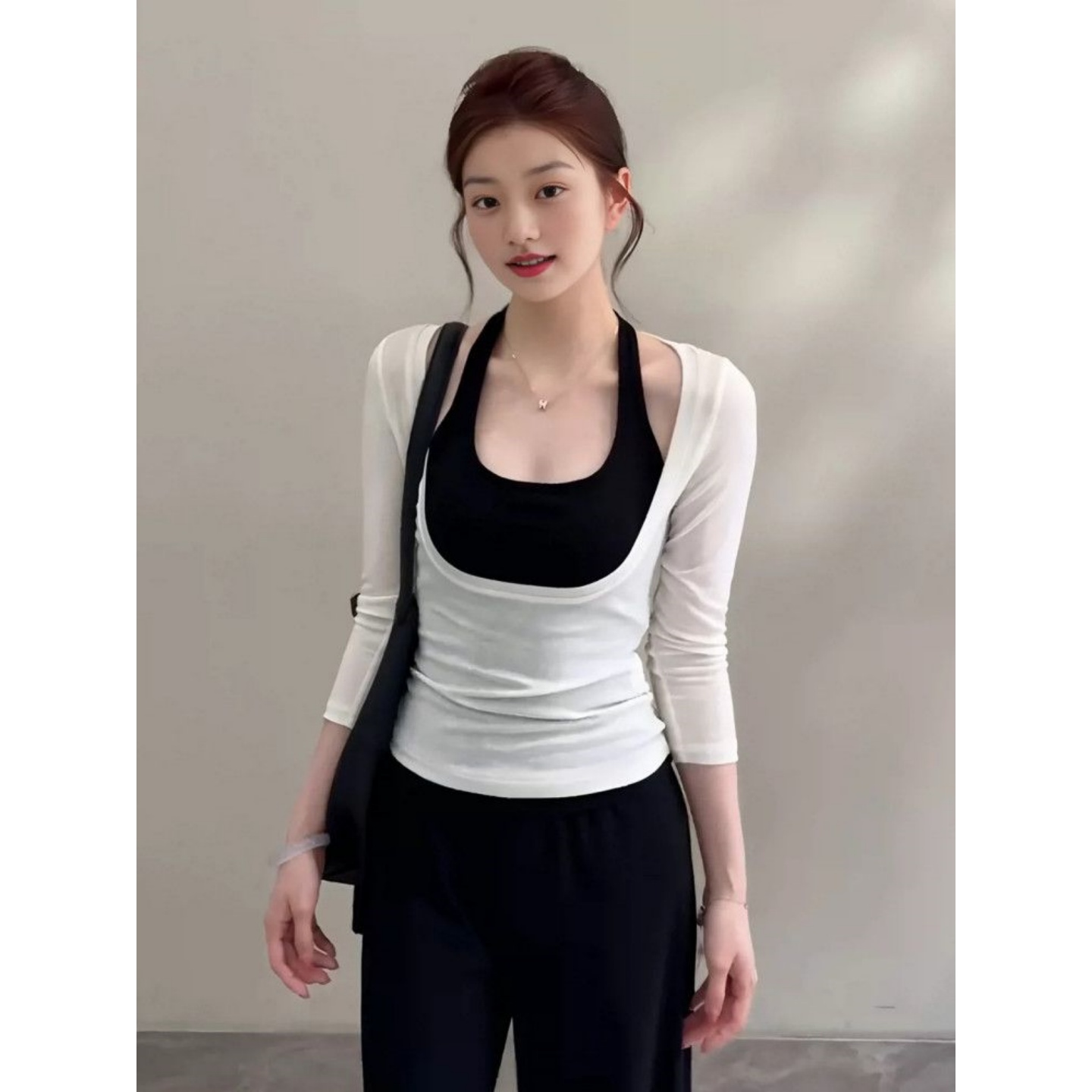 Women's Slim Fit Two-Piece Set Lyocell Ribbed Modal American Style - Style 5c8ee6 - Image 2